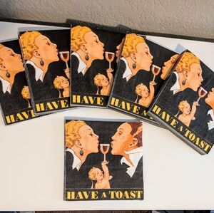 Stylish Vintage Inspired 'Have a Toast' Cocktail Napkins